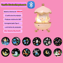 Luminária Projetora Infantil - Decoração Encantadora com Projeção 3D e Caixa de Música Bluetooth