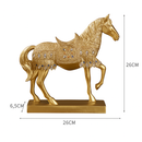 Estátua Decorativa Luxo Cavalo Dourado
