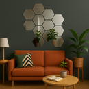 Adesivo de Parede Espelho Hexagonal 3D
