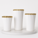 Vaso de Cerâmica Galvanizado com Coroa – Design Moderno e Sofisticado