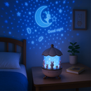 Luminária Projetora Infantil - Decoração Encantadora com Projeção 3D e Caixa de Música Bluetooth