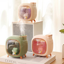 Umidificador Portátil 500ML com Bicos Duplos e Luz Ambiente