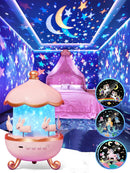 Luminária Projetora Infantil - Decoração Encantadora com Projeção 3D e Caixa de Música Bluetooth