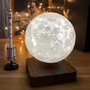 Luminária Lua Flutuante com Base Magnética em Madeira