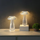 Luminária de Cristal Cogumelo LED – Toque Minimalista