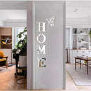 Adesivo de Parede Espelhado 3D – HOME com Borboleta