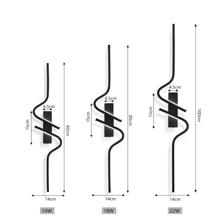 Luminária de Parede LED Minimalista – Preto