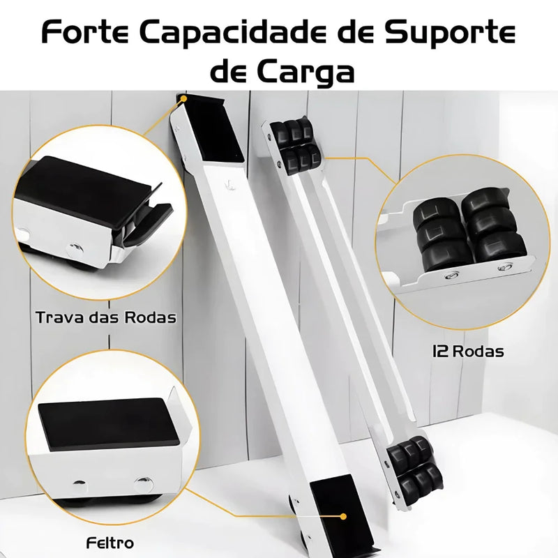 Suporte Base Com Rodinhas Ajustável Máquina Lavar, Fogão E Móveis - suporte até 200kg