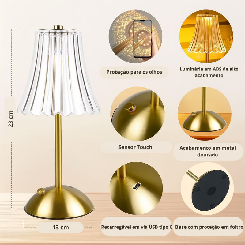 Luminária Diamante Dourado