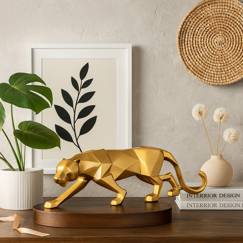 Escultura Pantera Negra – Estilo, Força e Elegância para Sua Decoração