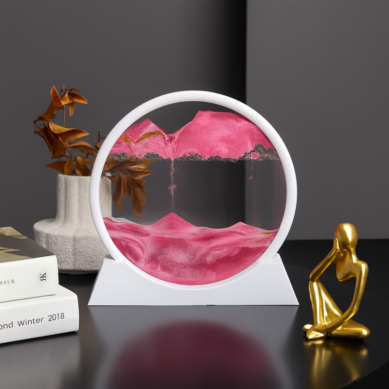 Quadro de Areia em Movimento 3D – Vidro Redondo