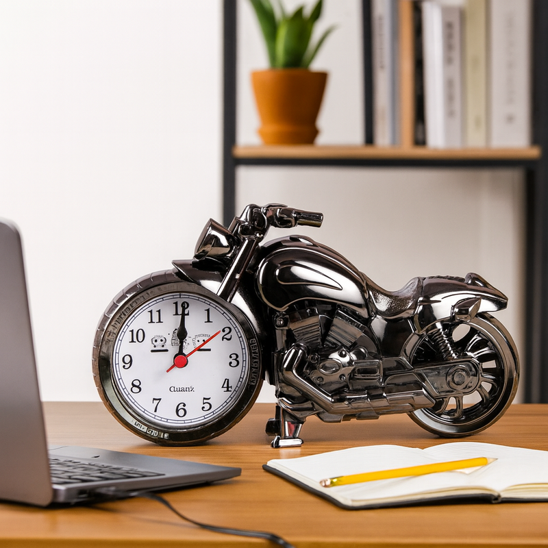 Relógio Despertador Motocicleta Retrô