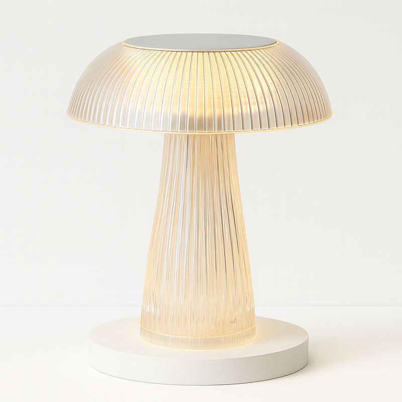 Luminária de Cristal Cogumelo LED – Toque Minimalista