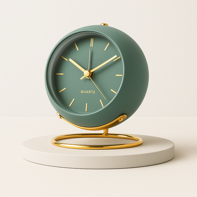 Relógio de Mesa Nórdico Minimalista com Ponteiro Luminoso