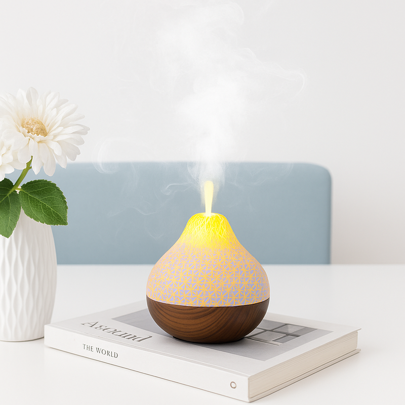 Umidificador de Ar Volcano 300ml com Luz LED 7 Cores