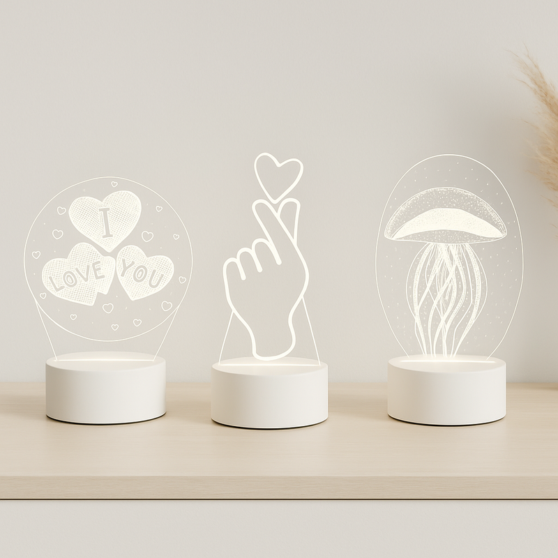 Luminária 3D Luz Quente – Um show de aconchego em segundos