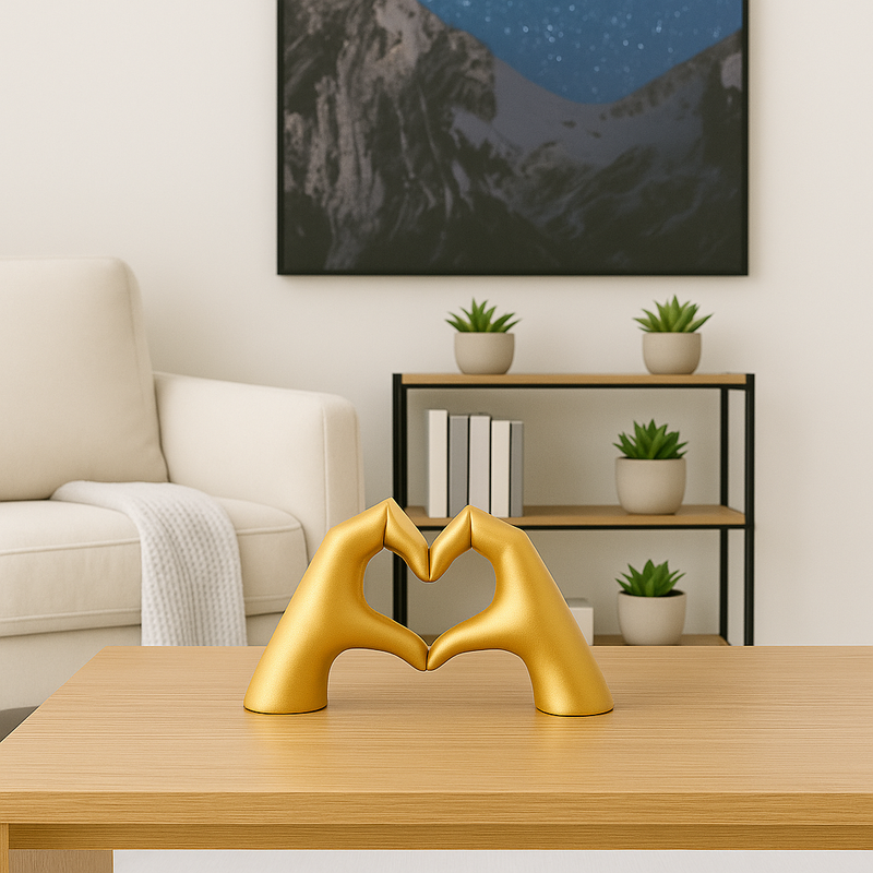 Escultura Coração de Ouro