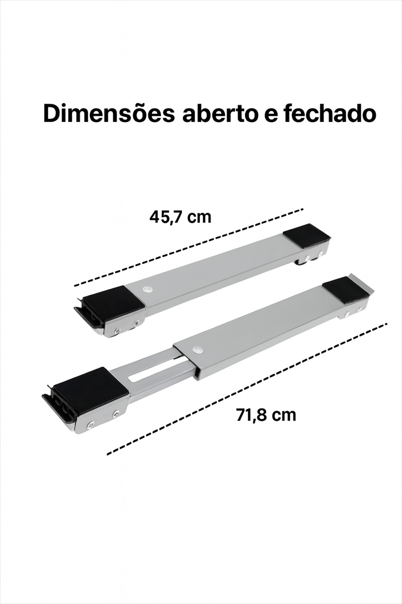 Suporte Base Com Rodinhas Ajustável Máquina Lavar, Fogão E Móveis - suporte até 200kg