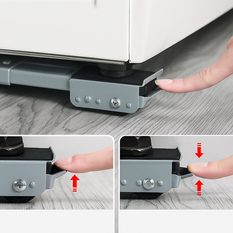 Suporte Base Com Rodinhas Ajustável Máquina Lavar, Fogão E Móveis - suporte até 200kg