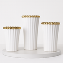 Vaso de Cerâmica Galvanizado com Coroa – Design Moderno e Sofisticado
