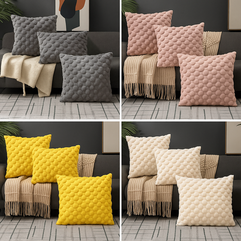 Capa de Almofada Texturizada Creme – Sofisticação em Cada Detalhe