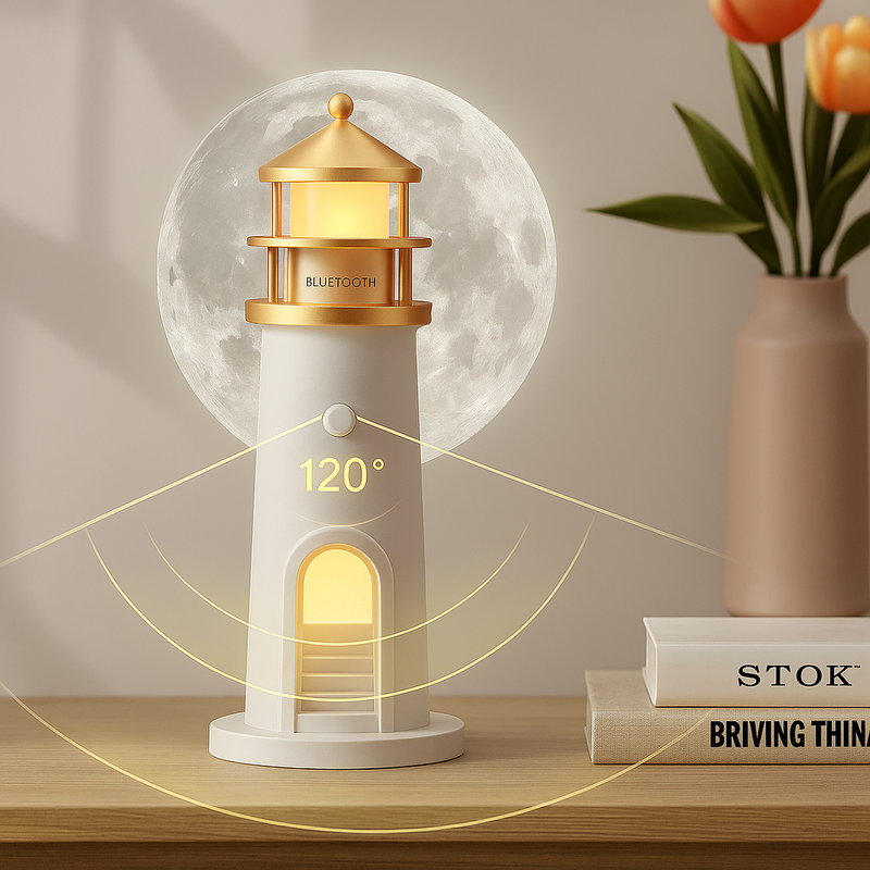 Farol de Projeção de Lua LED com Alto-Falante Bluetooth