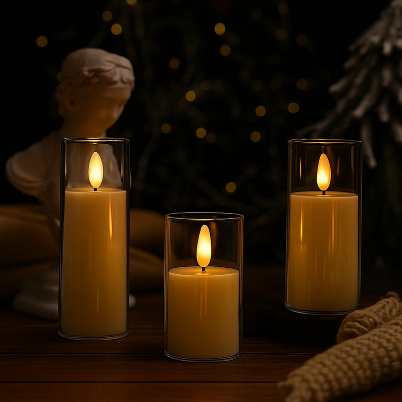 Kit 3 Velas LED Acrílicas Sem Chama – Ilumine com Charme e Segurança
