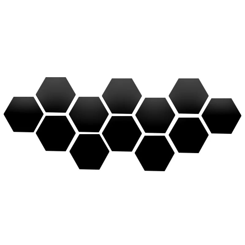 Adesivo de Parede Espelho Hexagonal 3D