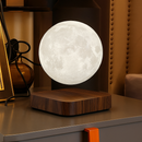 Luminária Lua Flutuante com Base Magnética em Madeira