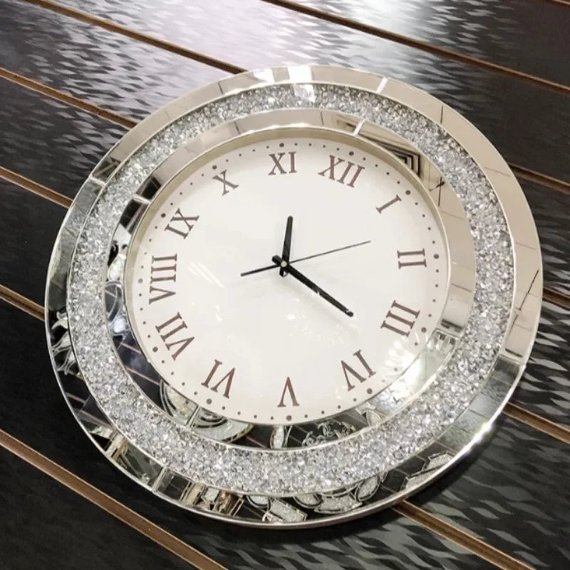 Relógio de Parede Nórdico Luxo com Strass