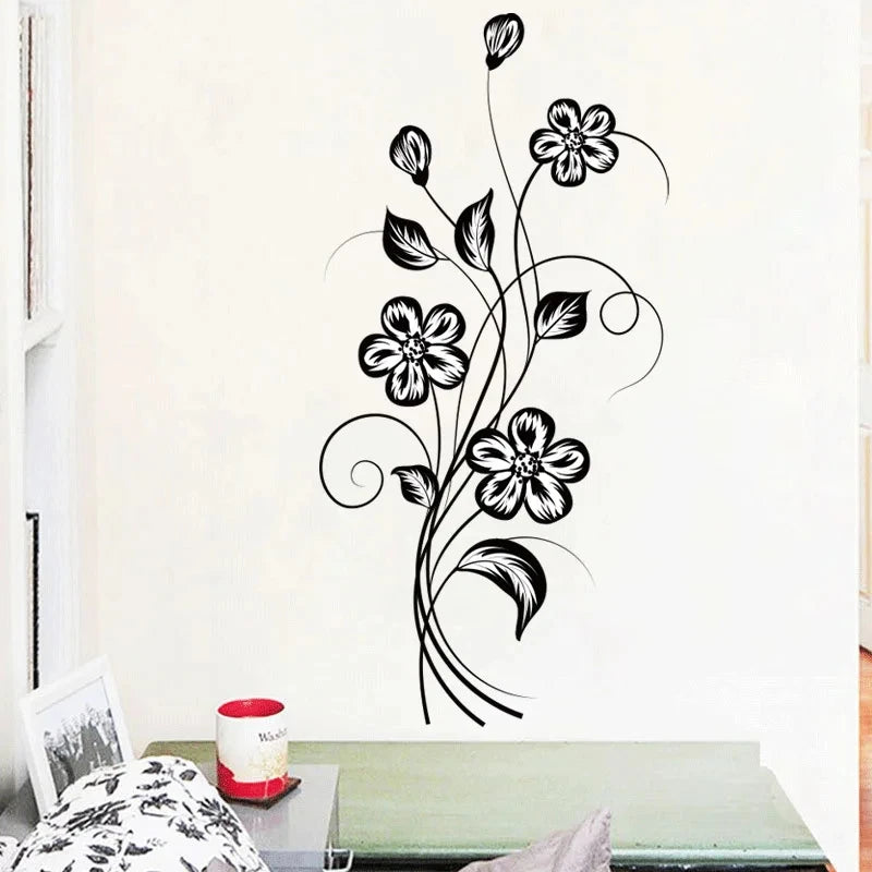 Adesivo de Flor Preta
