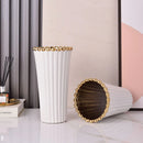 Vaso de Cerâmica Galvanizado com Coroa – Design Moderno e Sofisticado