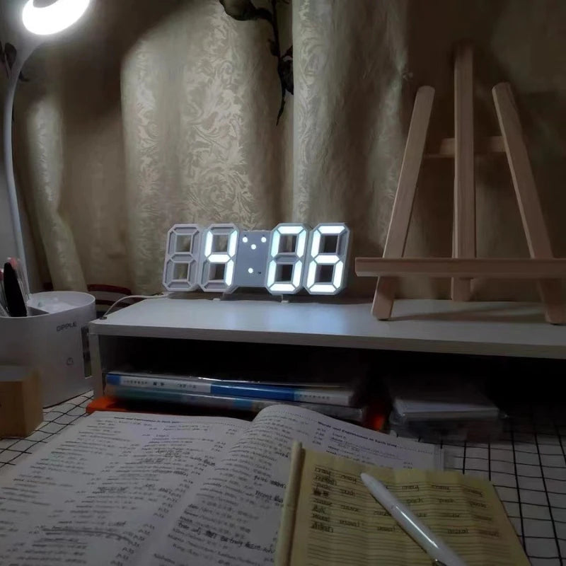 Relógio Digital 3D LED – Moderno, Multifuncional e Sofisticado