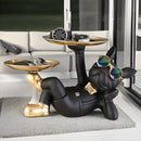 Estátua Decorativa Bulldog com Bandejas