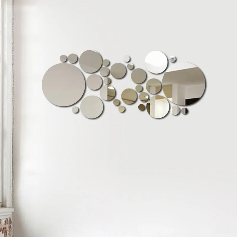 Espelhos Decorativos 3D Adesivos – Kit com 32 Peças