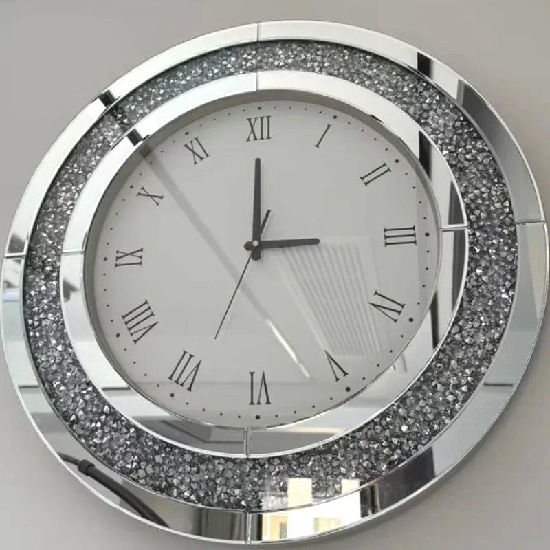 Relógio de Parede Nórdico Luxo com Strass