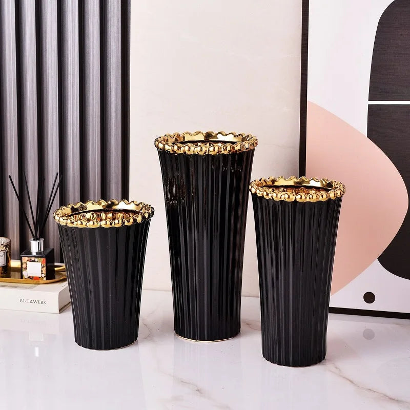 Vaso de Cerâmica Galvanizado com Coroa – Design Moderno e Sofisticado