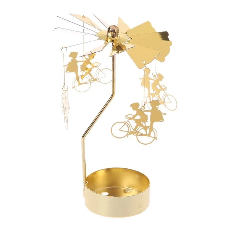 Castiçal Giratório Dourado – Encanto e Movimento na Sua Decoração