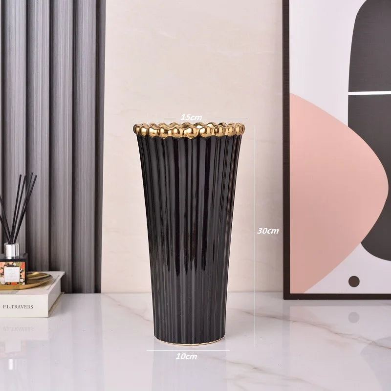 Vaso de Cerâmica Galvanizado com Coroa – Design Moderno e Sofisticado