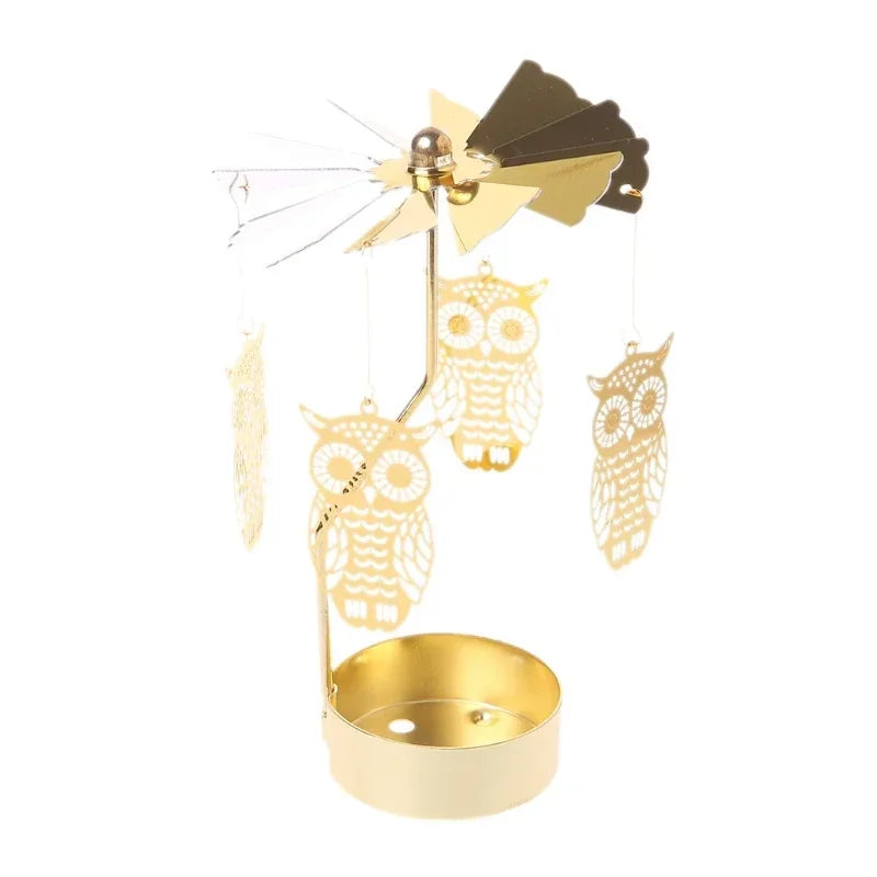 Castiçal Giratório Dourado – Encanto e Movimento na Sua Decoração