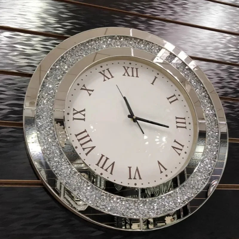 Relógio de Parede Nórdico Luxo com Strass