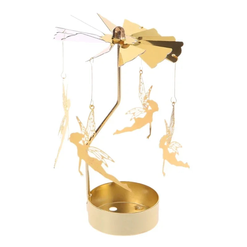 Castiçal Giratório Dourado – Encanto e Movimento na Sua Decoração