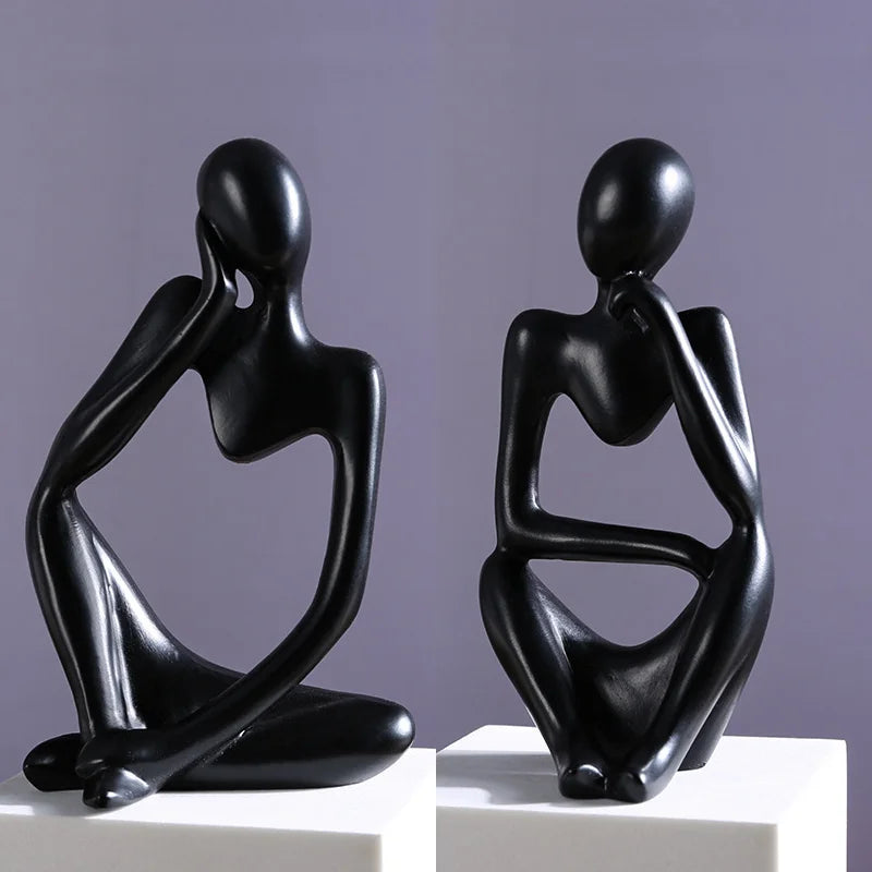 Conjunto de Estátuas Abstratas “O Pensador” – Kit com 2 Peças