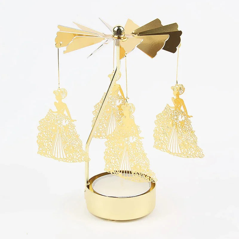 Castiçal Giratório Dourado – Encanto e Movimento na Sua Decoração
