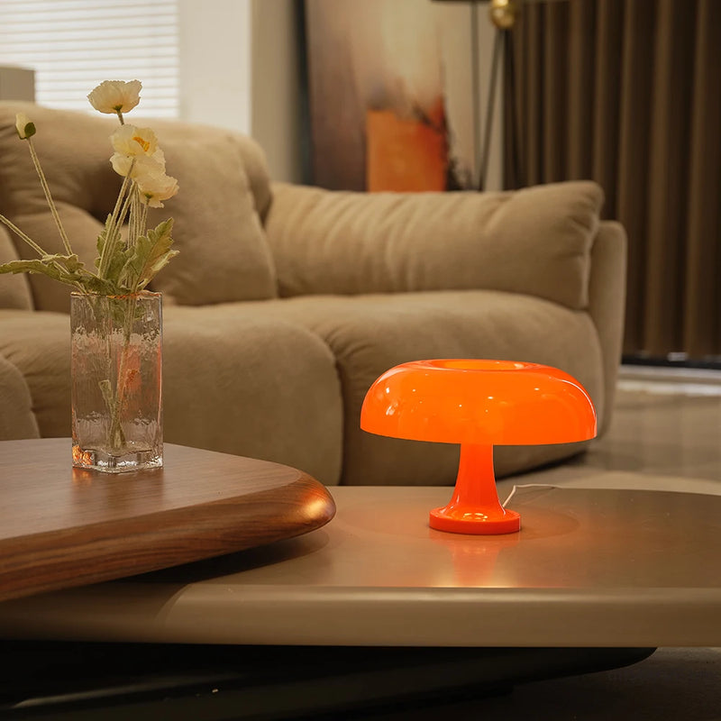 Luminária Cogumelo Minimalista LED – Toque com Dimerização