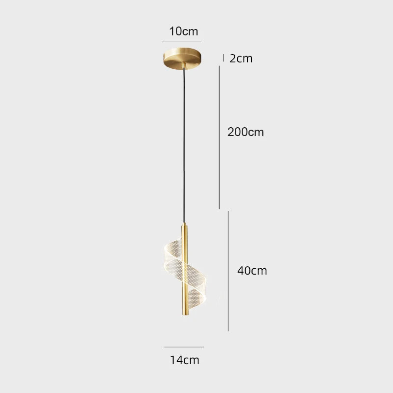Luminária Pendente Nórdica LED – Design Moderno em Dourado