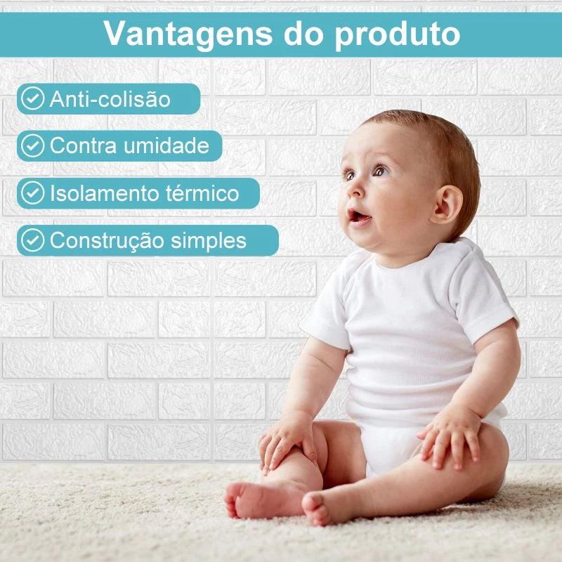 Adesivo 3D Efeito Tijolinho