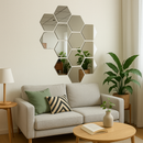 Adesivo de Parede Espelho Hexagonal 3D