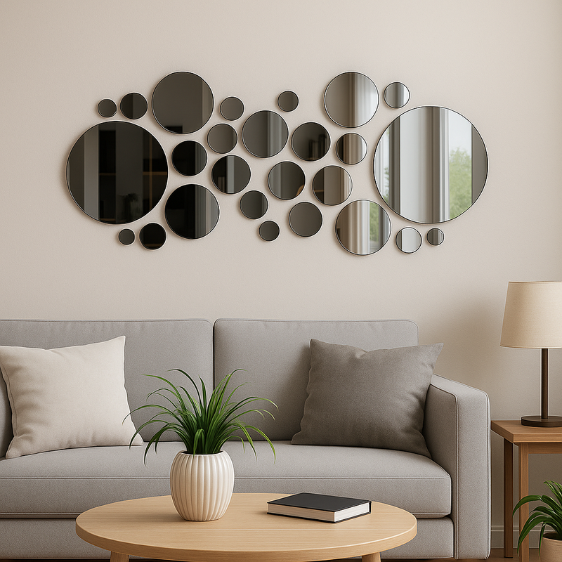 Espelhos Decorativos 3D Adesivos – Kit com 32 Peças