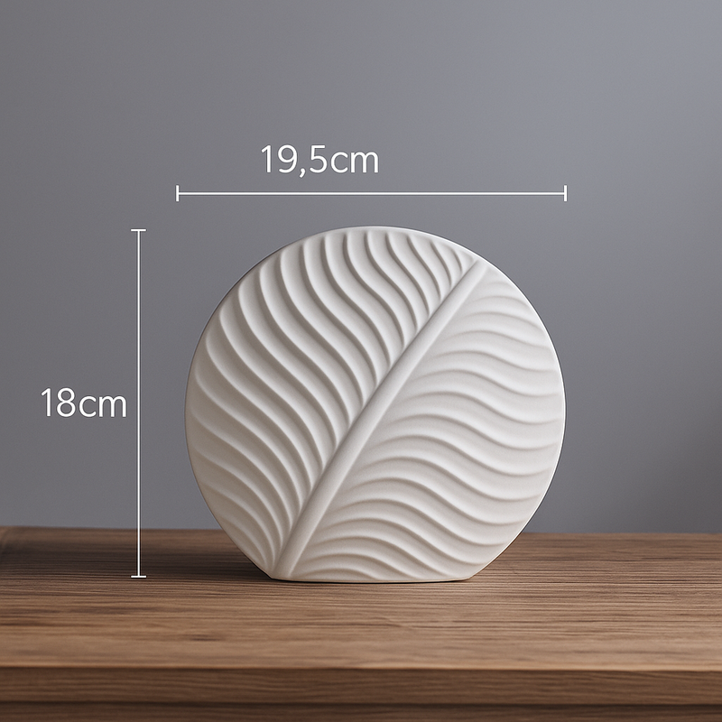 Vaso de Cerâmica Nórdico Minimalista – Modelo Folha